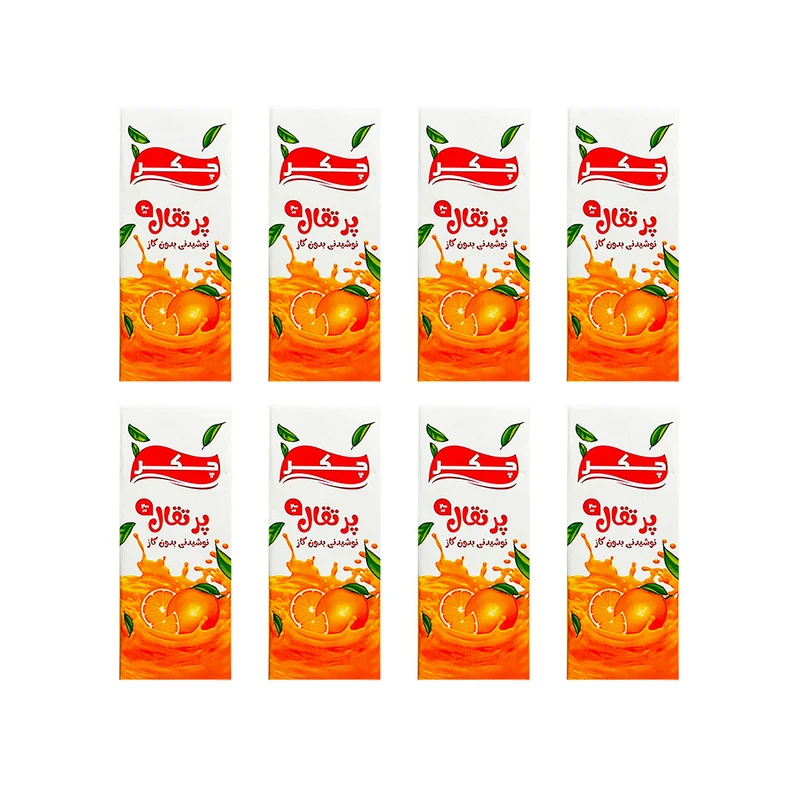 آبمیوه پرتقال چکر - 200 میلی لیتر بسته 8 عددی