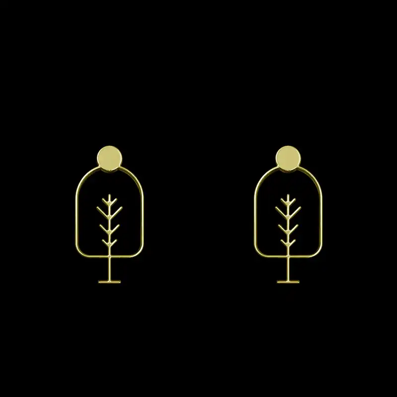 گوشواره طلا 18 عیار زنانه مدوپد مدل درخت کد GA1-15769