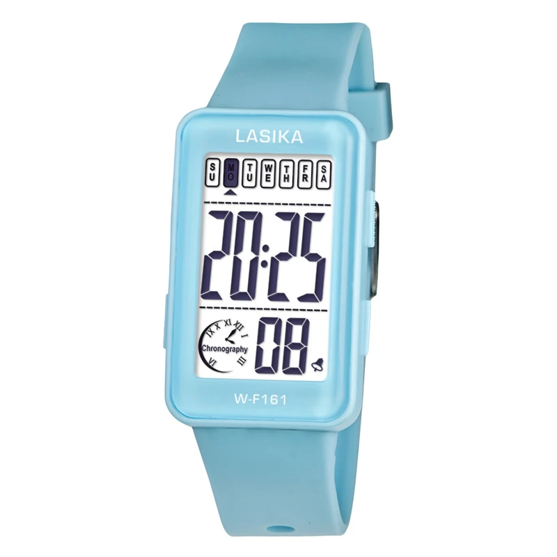 ساعت مچی دیجیتال بچگانه لاسیکا مدل کوارتز تک زمانه کرنومتر دار بند پیو کد 4