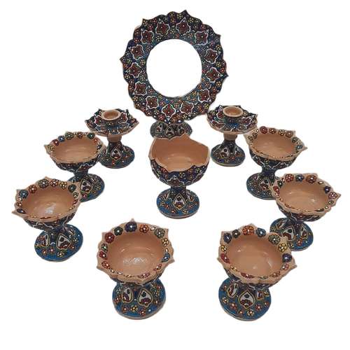   مجموعه ظروف هفت سین 10 پارچه مدل میناکاری کد 7090