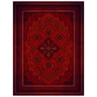 فرش ماشینی 700 شانه لک لک  زمینه لاکی حاشیه لاکی مدل 6511 لاکی تراکم 2550