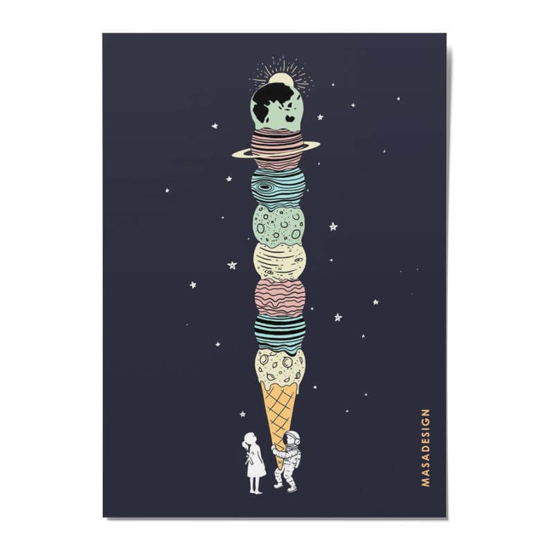 کارت پستال ماسا دیزاین طرح بستنی مدل POSH045