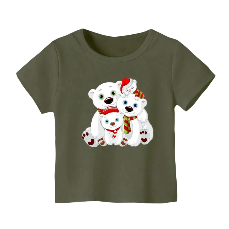 تی شرت آستین کوتاه بچگانه مدل خرس کریسمس کد 1