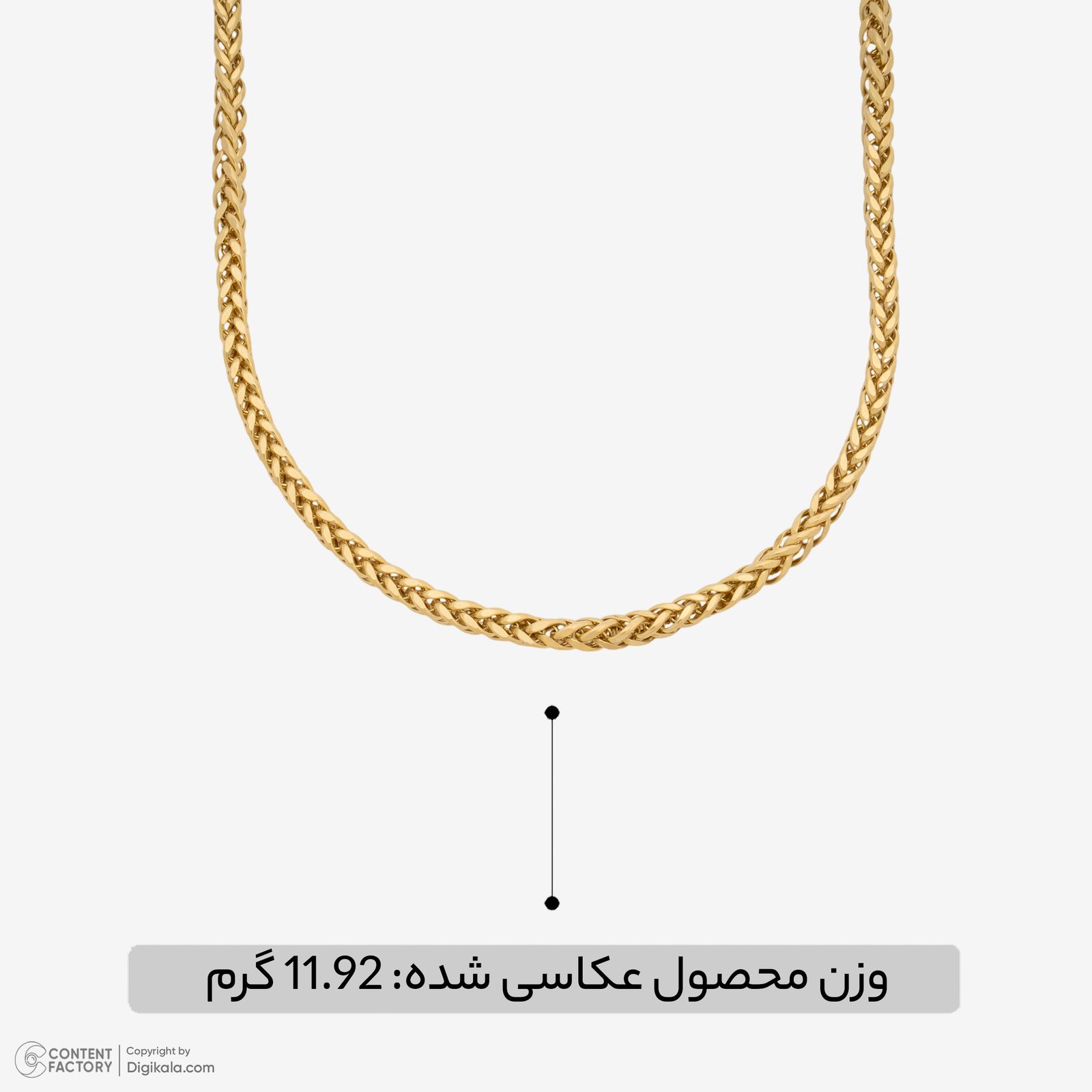 گردنبند طلا 18 عیار زنانه با زنجیر گندمی گلدم مدل PE147021 -  - 4