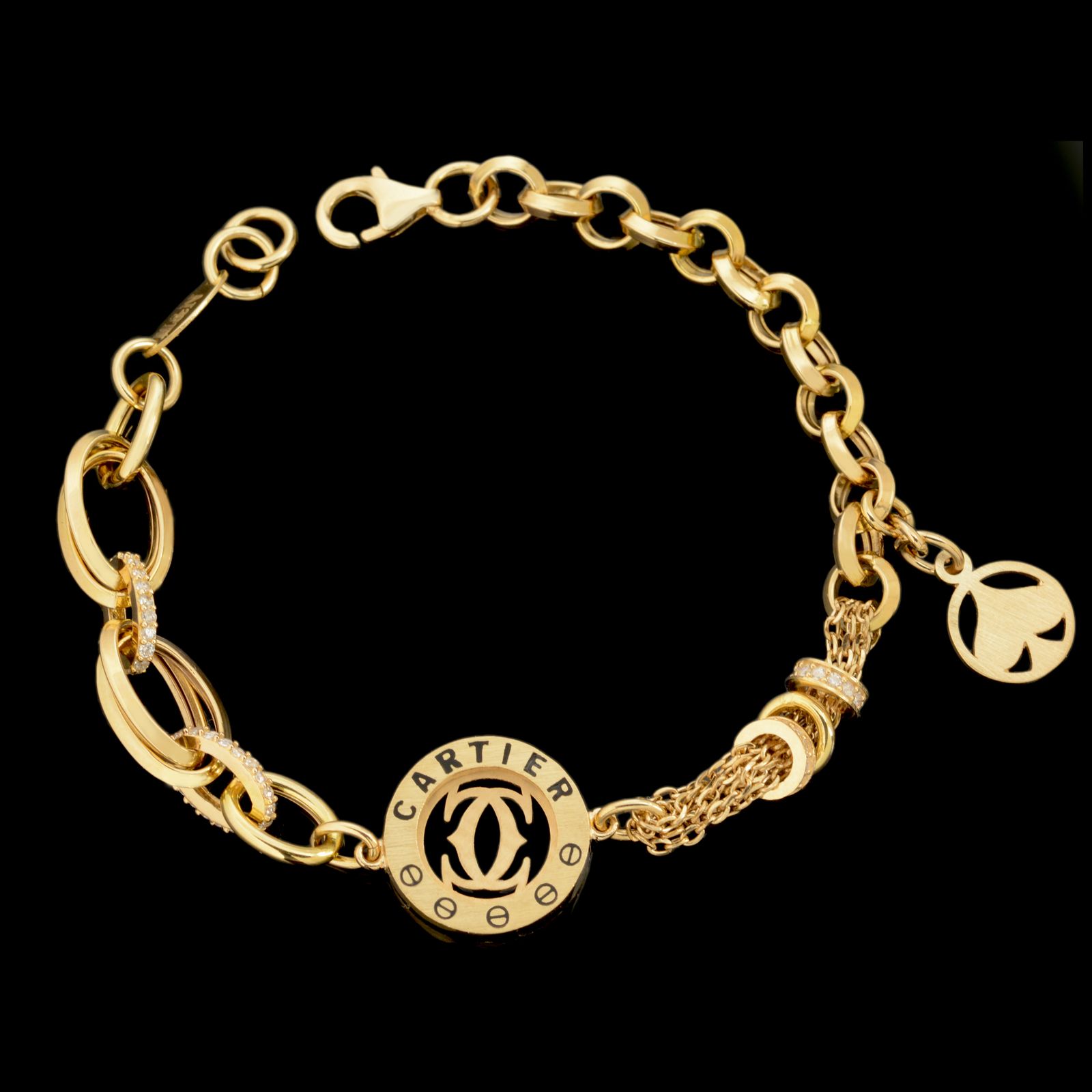 دستبند طلا 18 عیار زنانه طلای مستجابی کد 67157 -  - 1