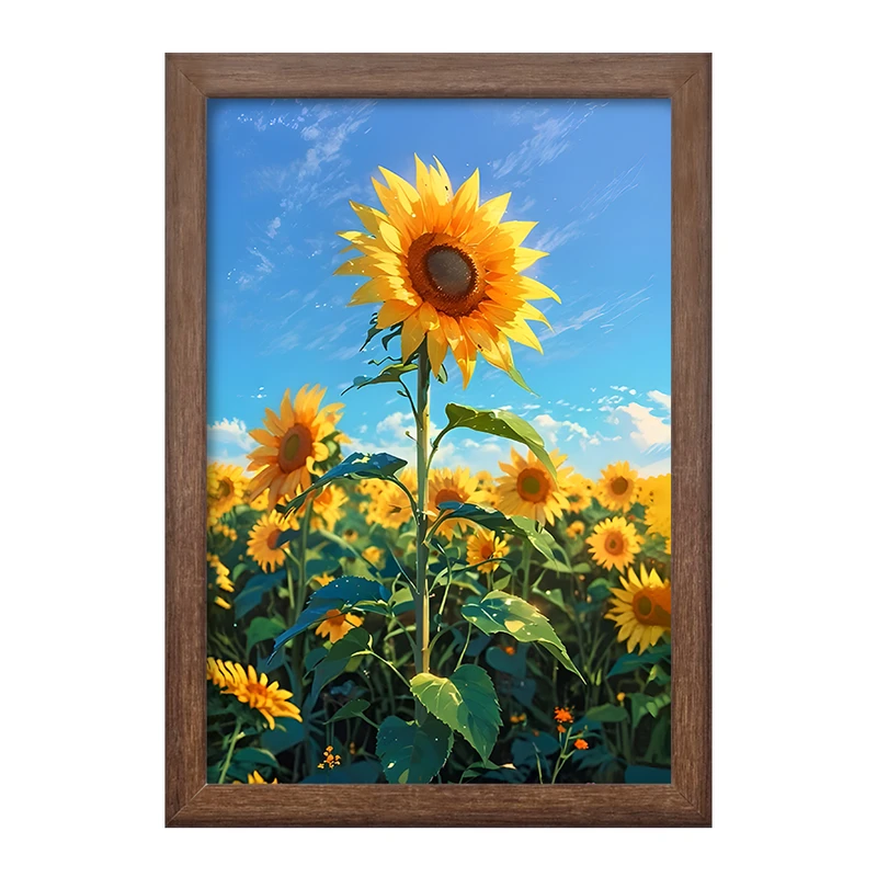 تابلو خندالو طرح مزرعه گل آفتابگردان کد F12734