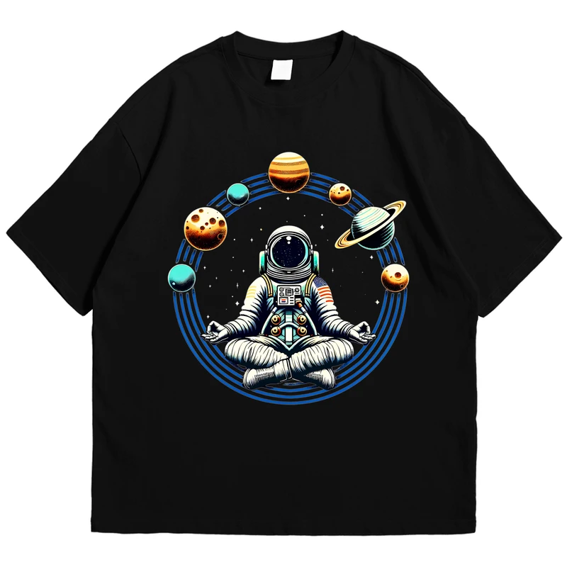 تی‌شرت آستین کوتاه زنانه مدل یوگا فضانورد کد 77705