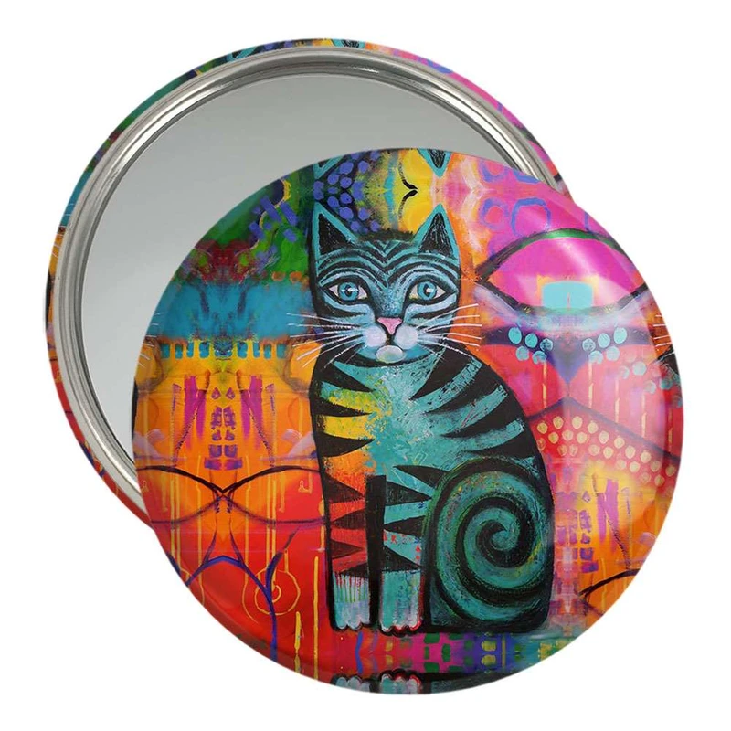 آینه جیبی خندالو مدل نقاشی انتزاعی  کد 5309