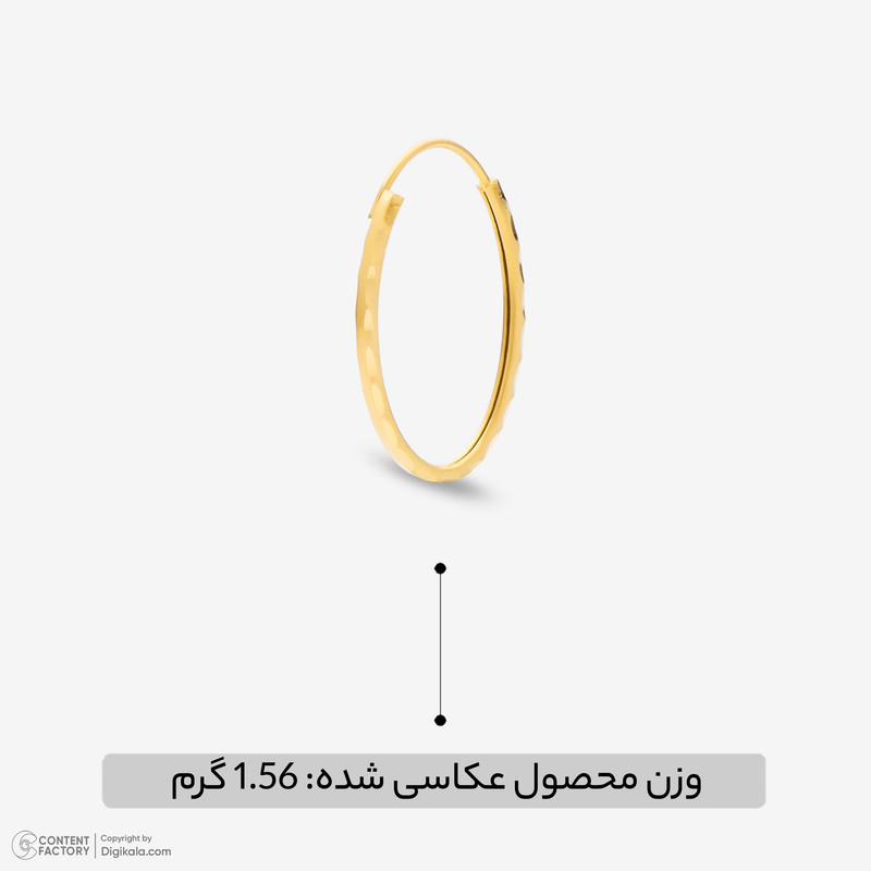 گوشواره حلقه‌ای طلا 18 عیار زنانه مایا ماهک مدل ME1249 - 4