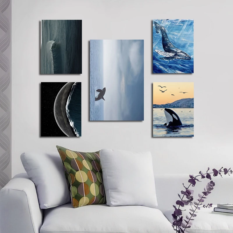 تابلو شاسی بکلیت طرح دریا و دلفین مدل SH-3020 مجموعه 5 عددی