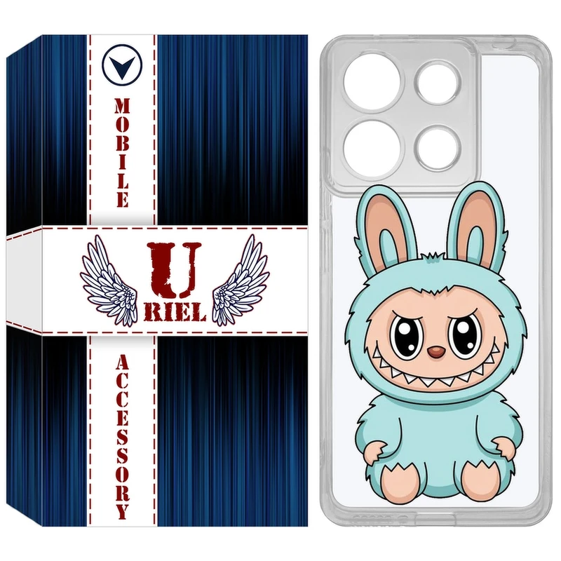 کاور یوریل مدل Clear کد 144 طرح لبوبو Labubu مناسب برای گوشی موبایل شیائومی Redmi Note 13 4G