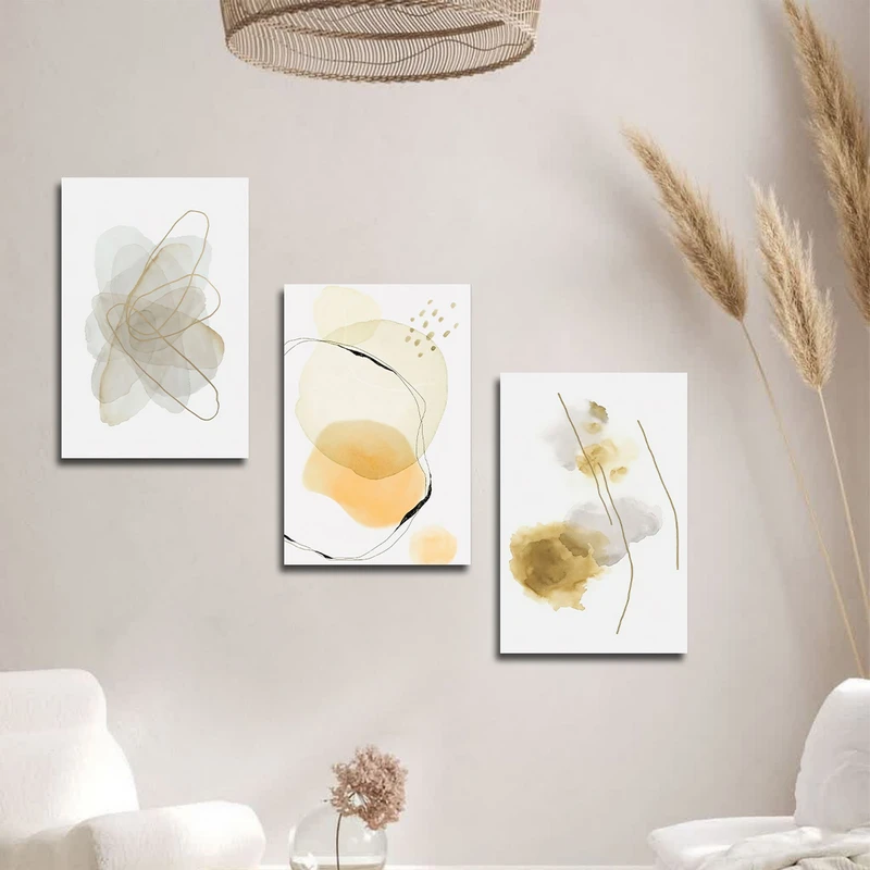 تابلو شاسی بکلیت طرح نقاشی مدرن مینیمال خطی مدل SH-1795 مجموعه 3 عددی