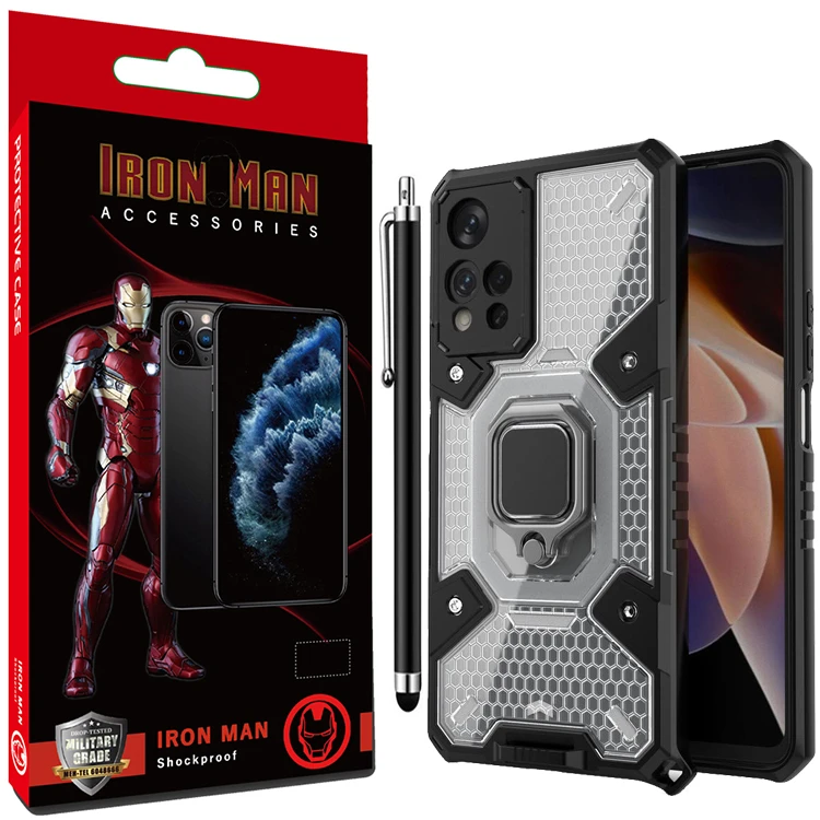 کاور آیرون من مدل Protection مناسب برای گوشی موبایل شیائومی REDMI NOTE 11 PRO به همراه قلم لمسی