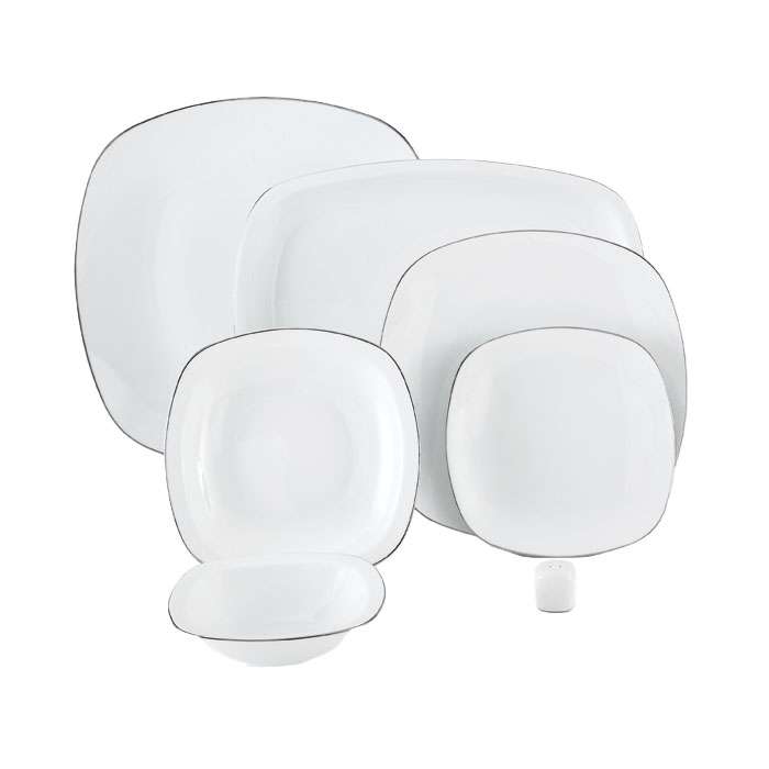 سرویس غذاخوری 27 پارچه چینی زرین ایران سری کواترو مدل سمن درجه عالی