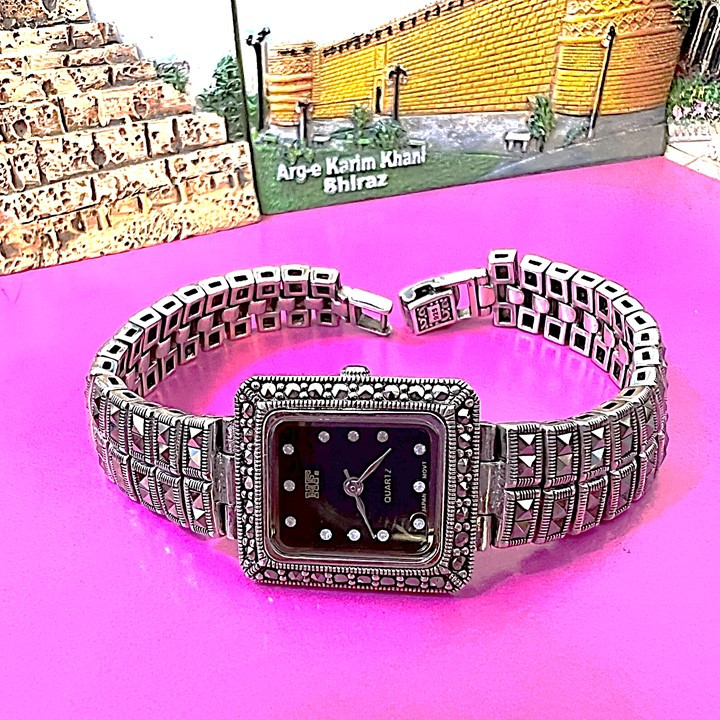 ساعت مچی عقربه ای نقره زنانه اچ اف مدل glsr-1040