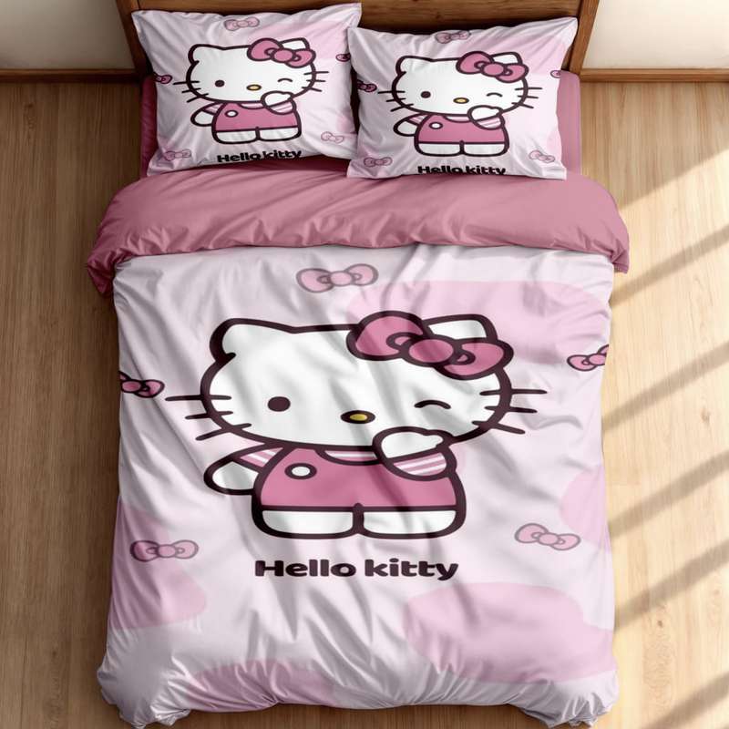 سرویس خواب تک نفره 5 تکه مدل کیتی kity کد sanrio 6