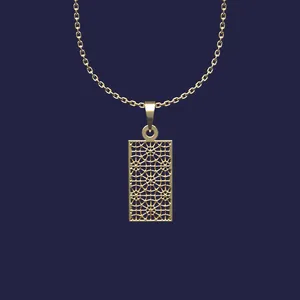 گردنبند طلا 18 عیار زنانه مدوپد مدل هندسی کد Z2-1-1215