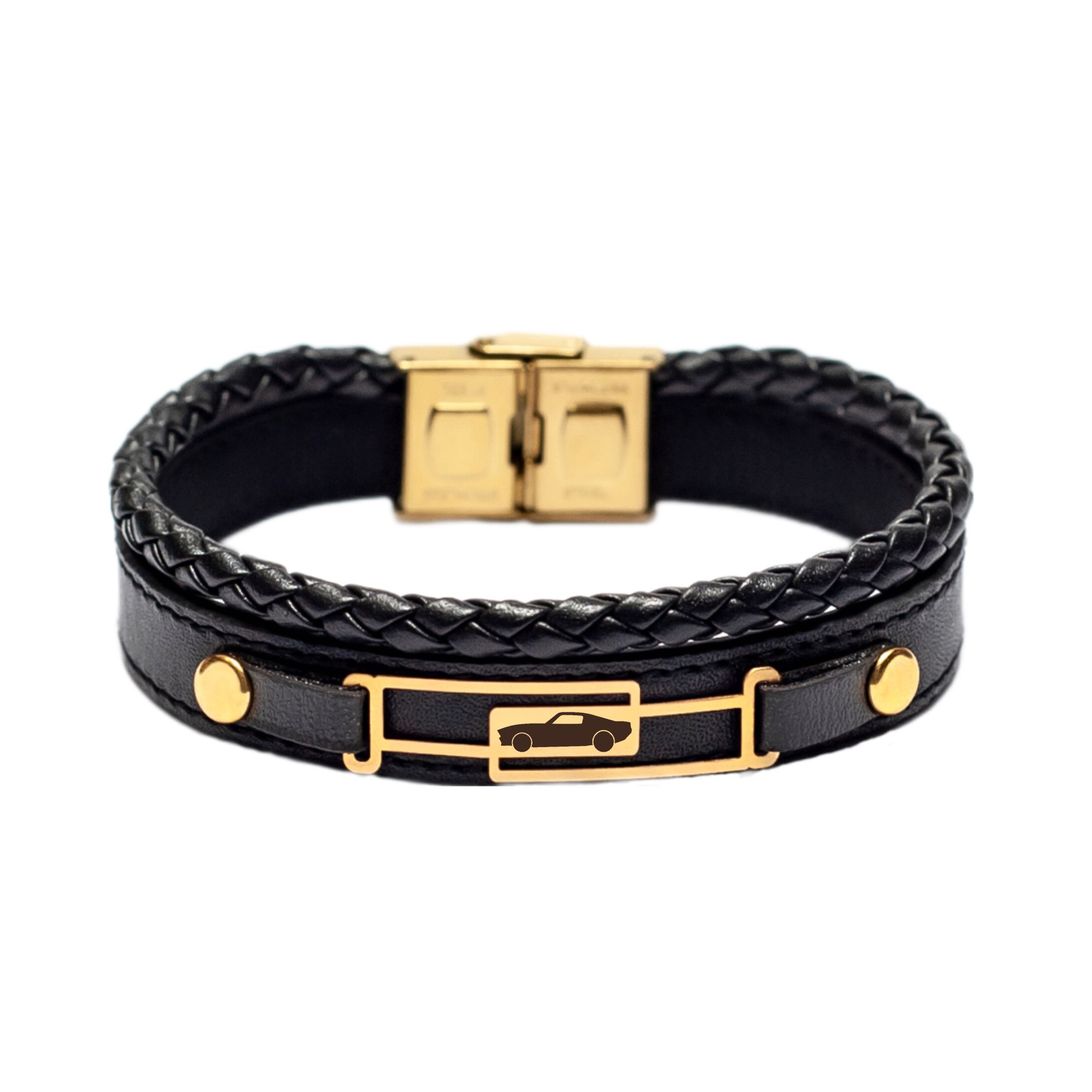 دستبند طلا 18 عیار مردانه لیردا مدل دوج چارجر 203