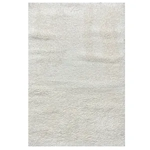 فرش ماشینی 320 شانه فرش مهدیان زمینه کرم حاشیه کرم مدل شگی فلوکاتی