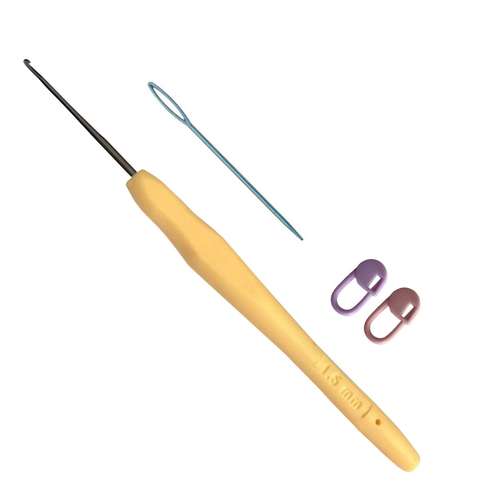 قلاب بافتنی مدل ZHL-1.5 به همراه سنجاق نشانه گذار بافتنی و سوزن دوخت کاموا مجموعه 4 عددی