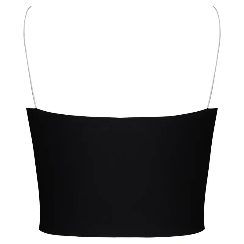 نیم تنه ورزشی زنانه ماییلدا مدل بدون فنر پددار بغل خط دار کد 4748 رنگ مشکی