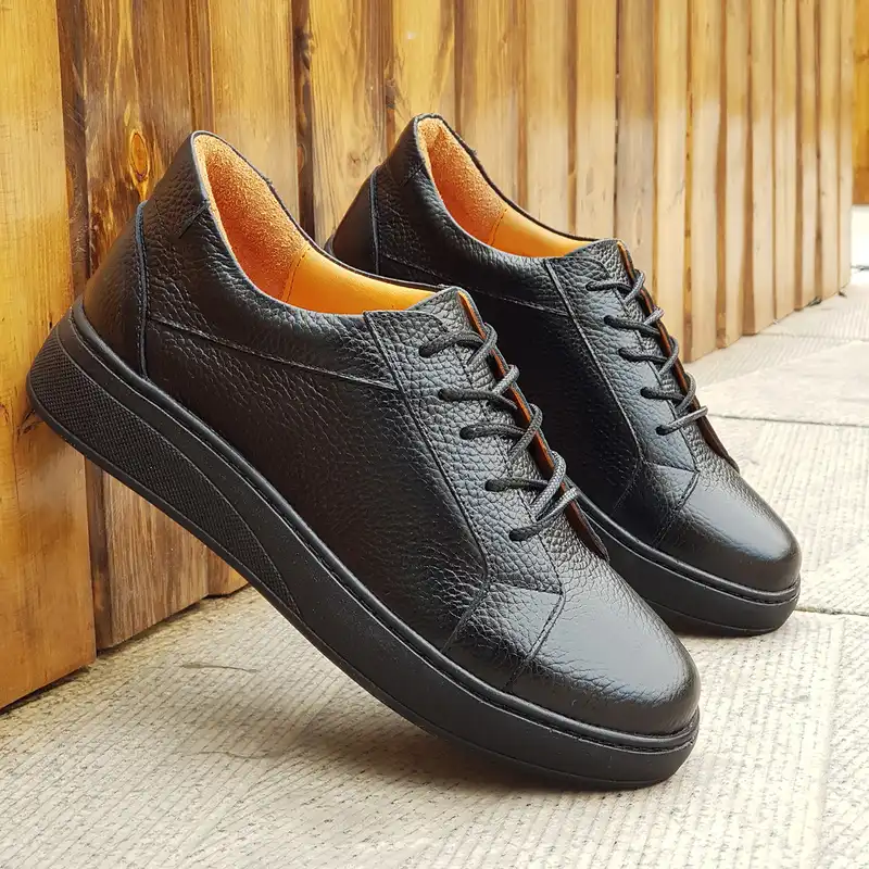 کفش روزمره زنانه مدل چرم طبیعی کد 0059 رنگ مشکی