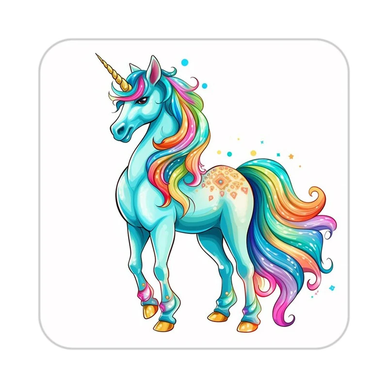 زیر لیوانی کاکتی طرح اسب تک شاخ و یونیکورن مدل mp31672