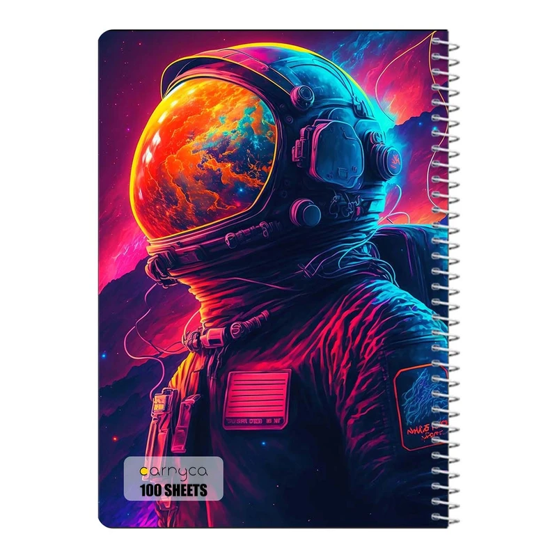 دفتر شطرنجی 100 برگ سیمی کارنیکا طرح فضا Space کد 28237