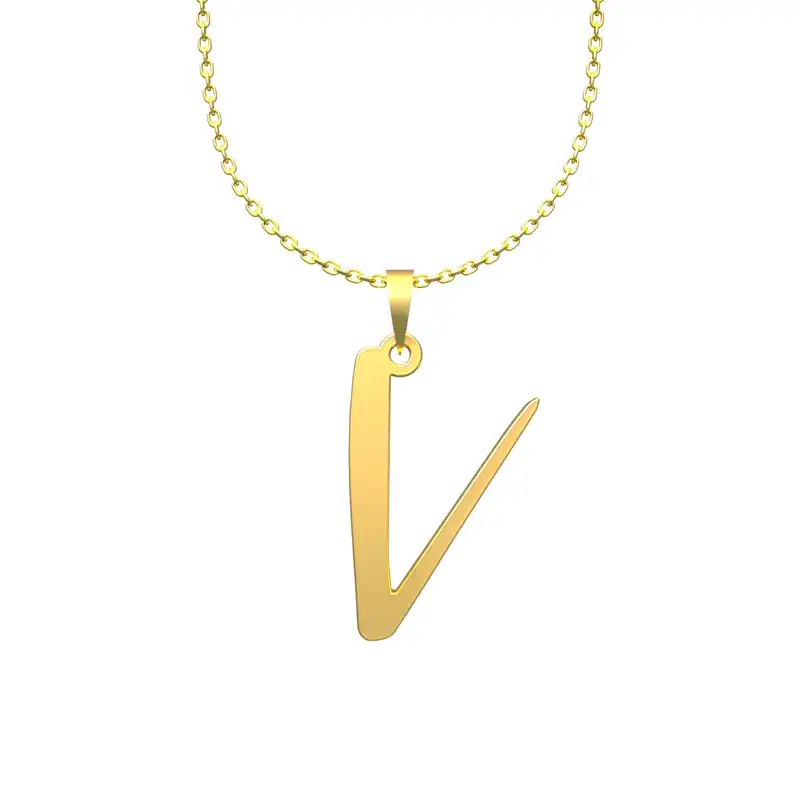 گردنبند طلا 18 عیار زنانه مدوپد مدل حرف V کد H3-1-1202