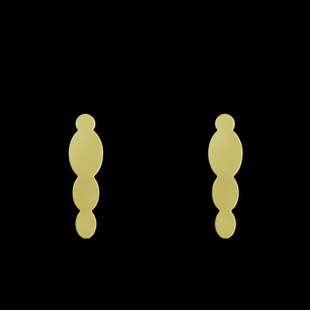 گوشواره طلا 18 عیار زنانه مدوپد مدل هندسی کد GA1-12279