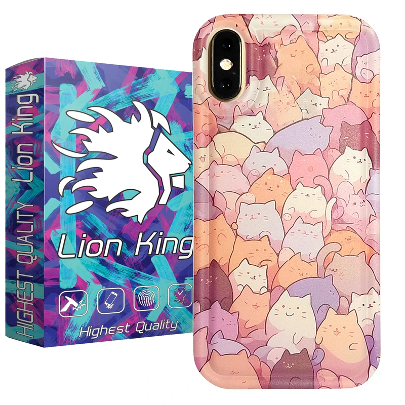 کاور لاین کینگ مدل گربه هااااااا مناسب برای گوشی موبایل اپل iPhone X/Xs