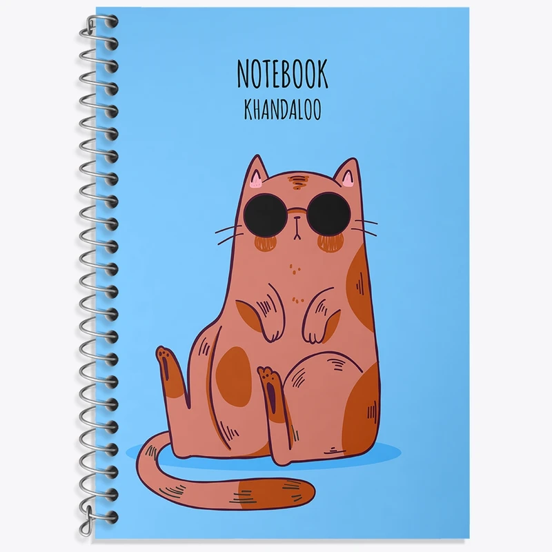 دفتر زبان 50 برگ خندالو مدل سه خط طرح گربه بامزه کد N1024