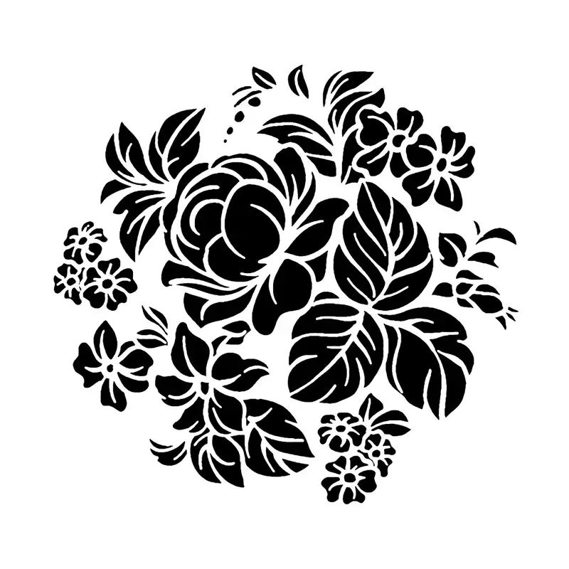 شابلون باتیس آرت طرح گل کد 50-686