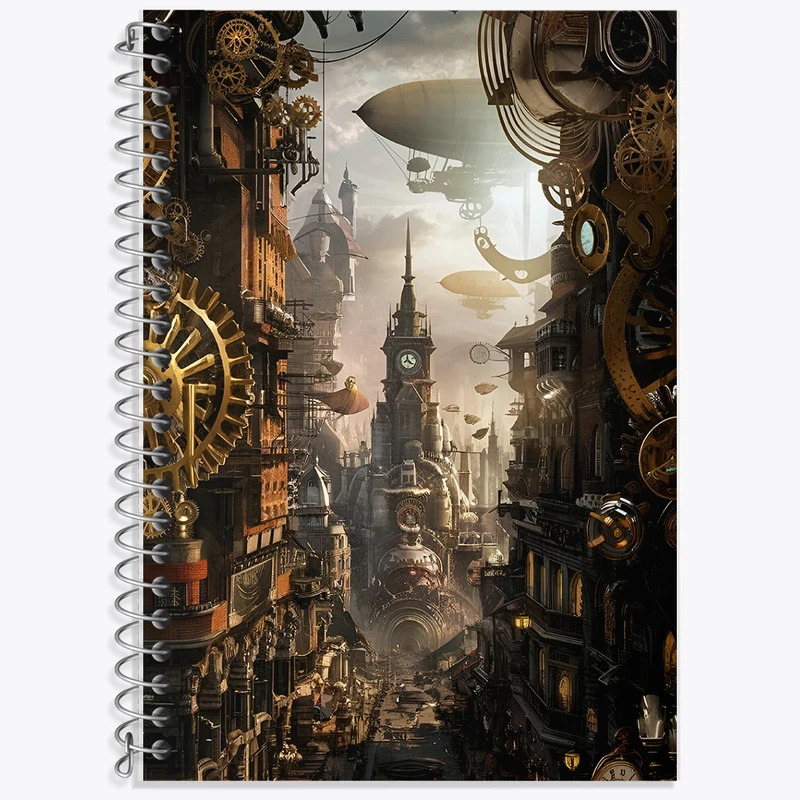 دفتر لغت 50 برگ خندالو طرح شهر ساعت ها کد F5915