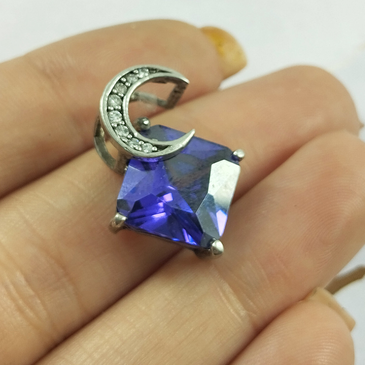 آویز گردنبند نقره زنانه سلین کالا مدل آمتیست کد 12