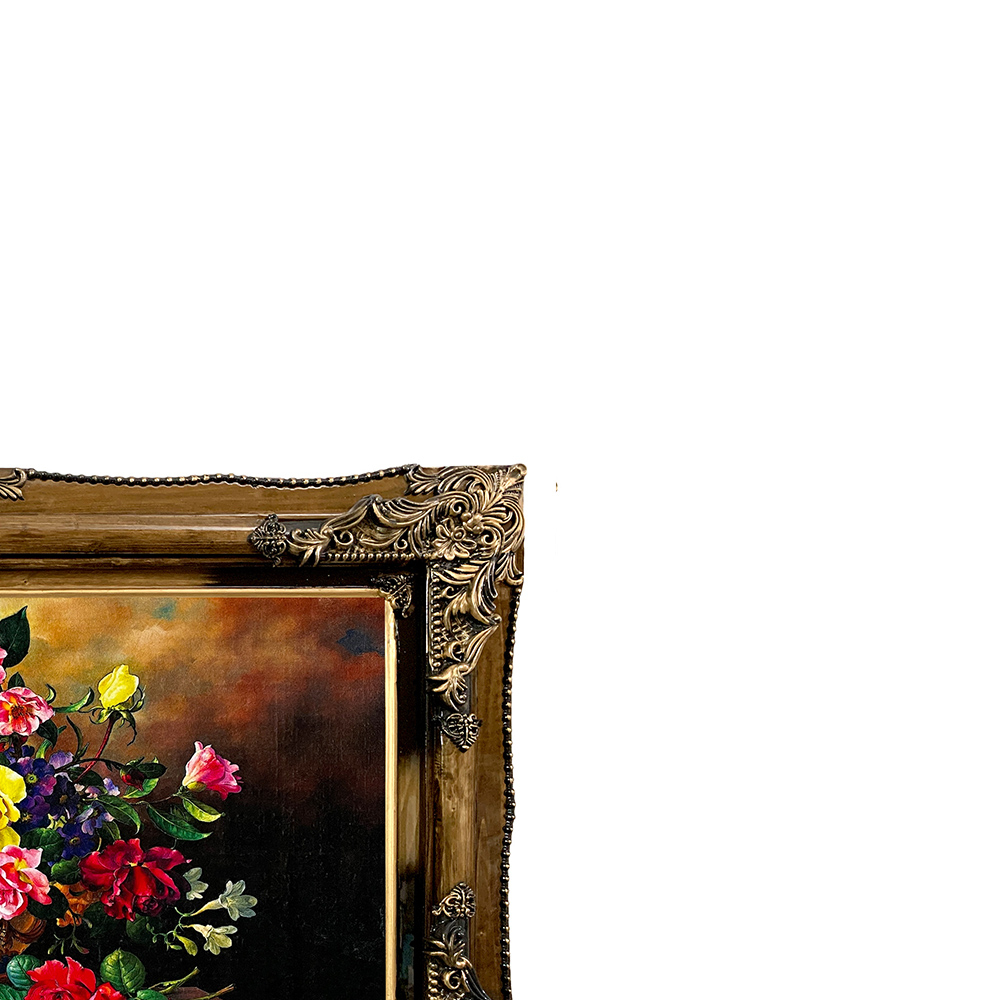 تابلو فرش ماشینی طرح دستبافت مدل سبد گل کد 7467