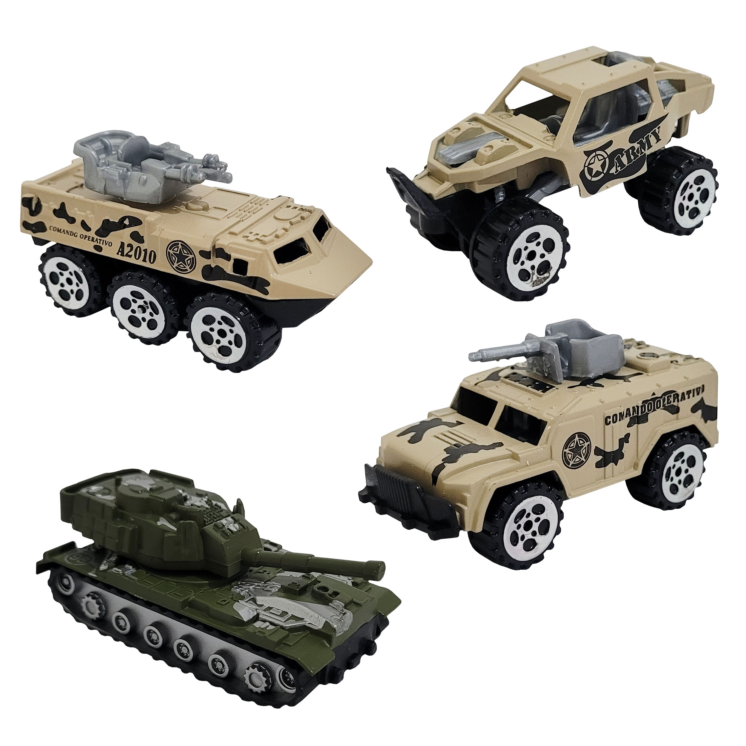 اسباب بازی جنگی مدل ماشین و تانک ارتشی کد 30 مجموعه 4 عددی