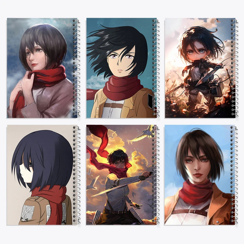 دفتر مشق 100 برگ خندالو طرح انیمه اتک آن تایتان کد 630 مجموعه 6 عددی