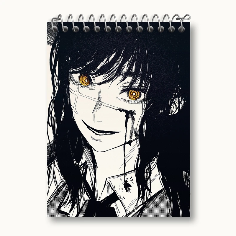 دفتر یادداشت 50 برگ خندالو مدل میتاکا انیمه مرد اره ای Chainsaw Man کد 23212