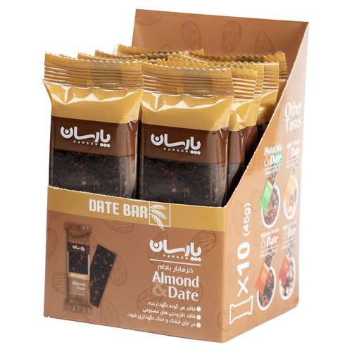 خرمابار بادام پارسان - 45 گرم بسته 10 عددی