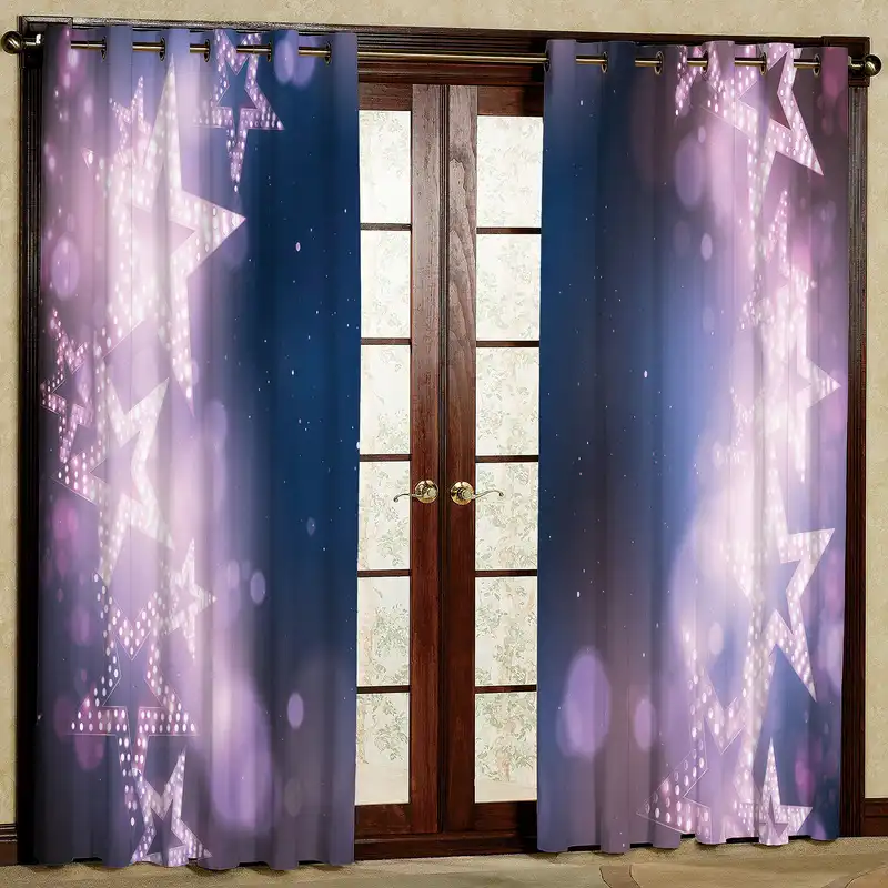 پرده مدل ستاره مخمل پانچی کد 2477 سایز 200x140 سانتی متر