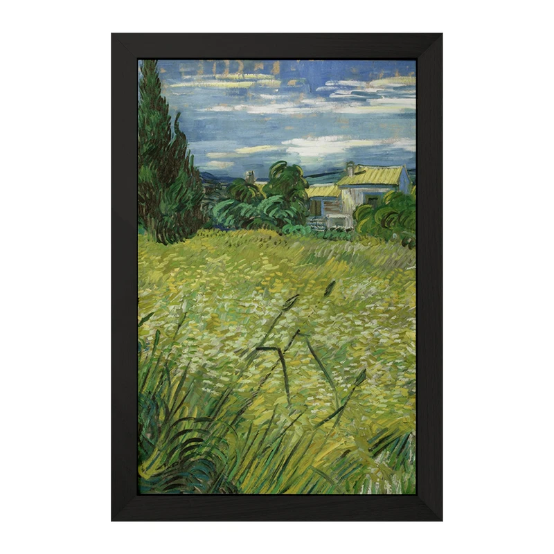 تابلو خندالو مدل گندم زار سبز با سرو ونسان ونگوگ (Van Gogh) کد 36797