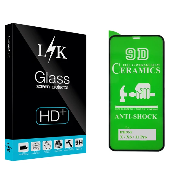 محافظ صفحه نمایش 9D ال کی مدل +HD مناسب برای گوشی موبایل اپل iphone X / XS / 11 pro