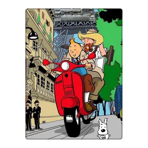 تخته شاسی طرح تن تن و ونگوگ در پاریس کد 1818465 سایز A4