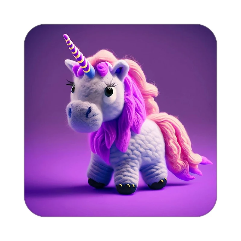 زیر لیوانی کاکتی طرح اسب تک شاخ و یونیکورن مدل mp29019