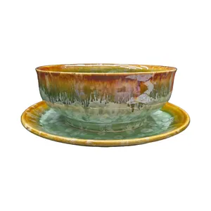 ست کاسه و بشقاب مدل شره ای مجموعه 2 عددی