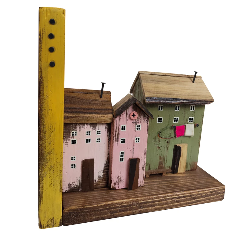 نگهدارنده کتاب مدل چوبی دهکده رویایی کد 44321