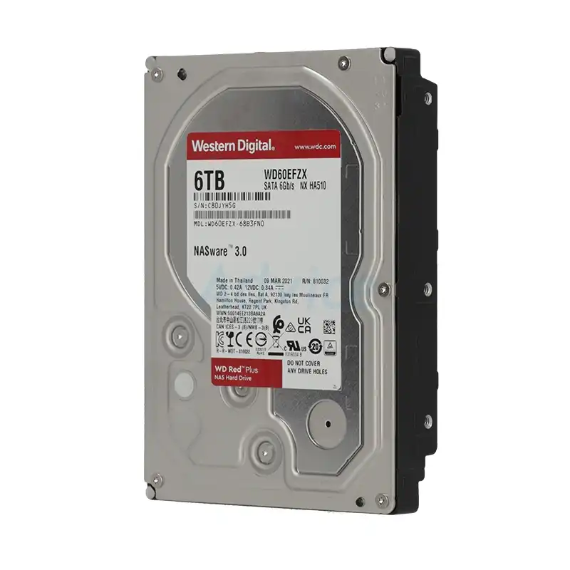 هارددیسک اینترنال وسترن دیجیتال مدل WD Red Plus NAS- WD60EFZX ظرفیت 6 ترابایت