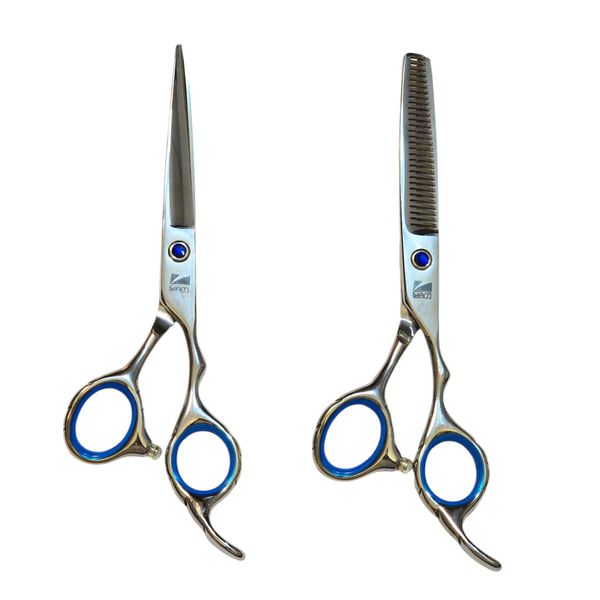 قیچی آرایشگاهی صیام مدل carlos به همراه قیچی پیتاژ