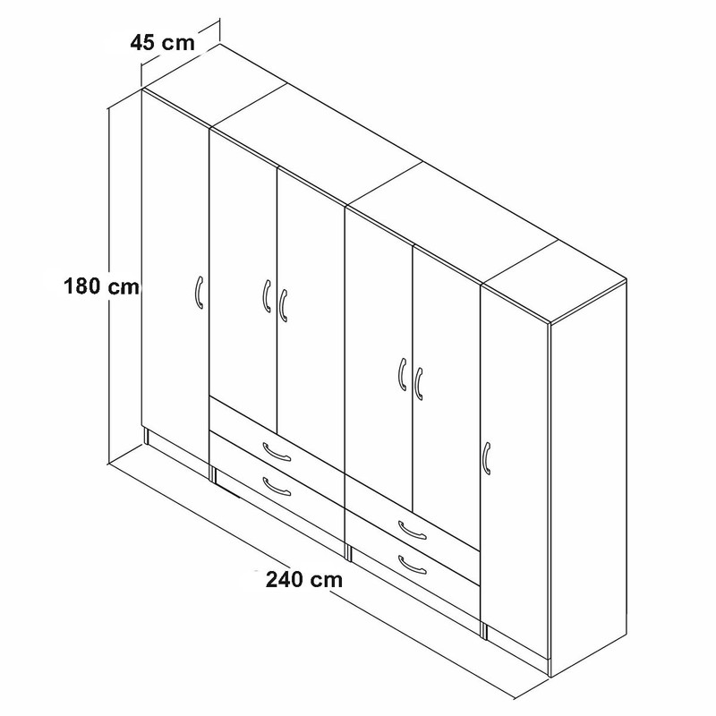 کمد لباس فلفور کابینت مدل MDF-TD24045180